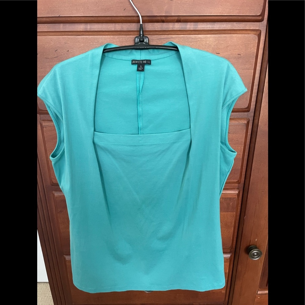 Lafayette 148 cap sleeve knit top size L